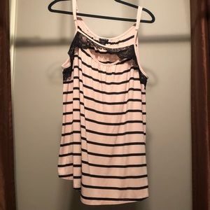 Torrid Pink & Black Lace Cami Tank
